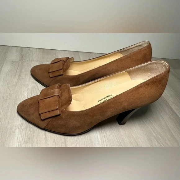 GUCCI Suede Bow Pumps Heels Brown Women Size 34 - Picture 16 of 16